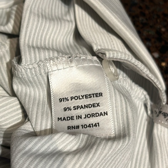 Walter Hagen Polo Shirt Mens Large grey Striped Polyester Short Sleeve - Picture 5 of 6